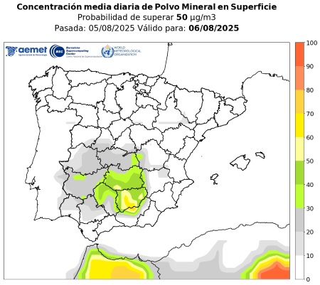 Imagen 6-ago-2025 Episodio de intrusión de partículas de polvo procedente de...