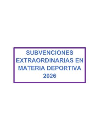 Imagen SUBVENCIONES EXTRAORDINARIAS EN MATERIA DEPORTIVA