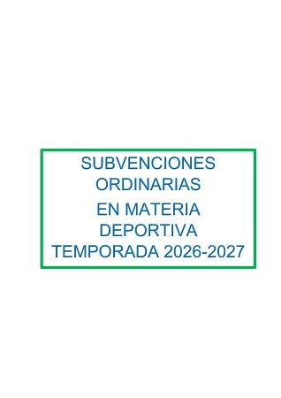 Imagen SUBVENCIONES ORDINARIAS EN MATERIA DEPORTIVA TEMPORADA 2026-2027