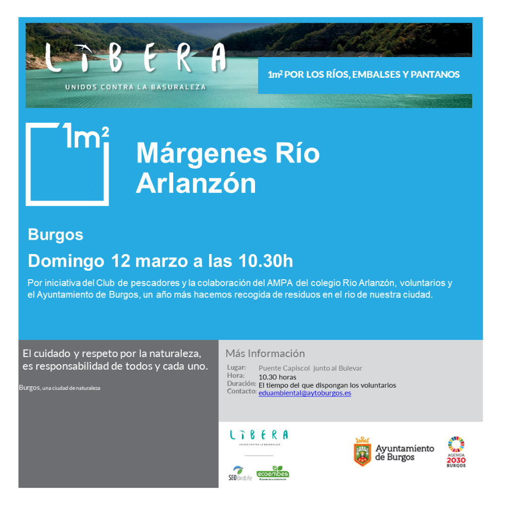 Imagen Recogida de Basuraleza en el río Arlanzón el 12 de marzo