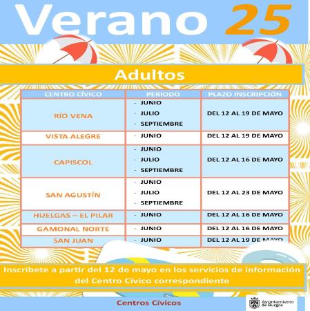 Imagen PROGRAMACIÓN DE ADULTOS- CENTROS CÍVICOS VERANO 2025