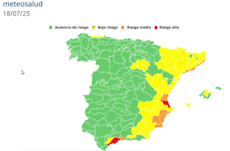 Image NIVEL VERDE, SIN RIESGO por calor para hoy (18/07/2025) en Meseta de Burgos